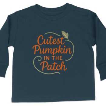 Cutest Pumpkin In The Patch Long Sleeve T-Shirts - 5-6T, Navy product image 1
