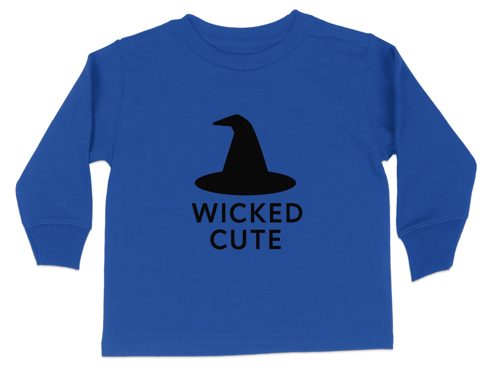 Wicked Cute Witch Hat Graphic Long Sleeve T-Shirts - 5-6T, Royal product image 1