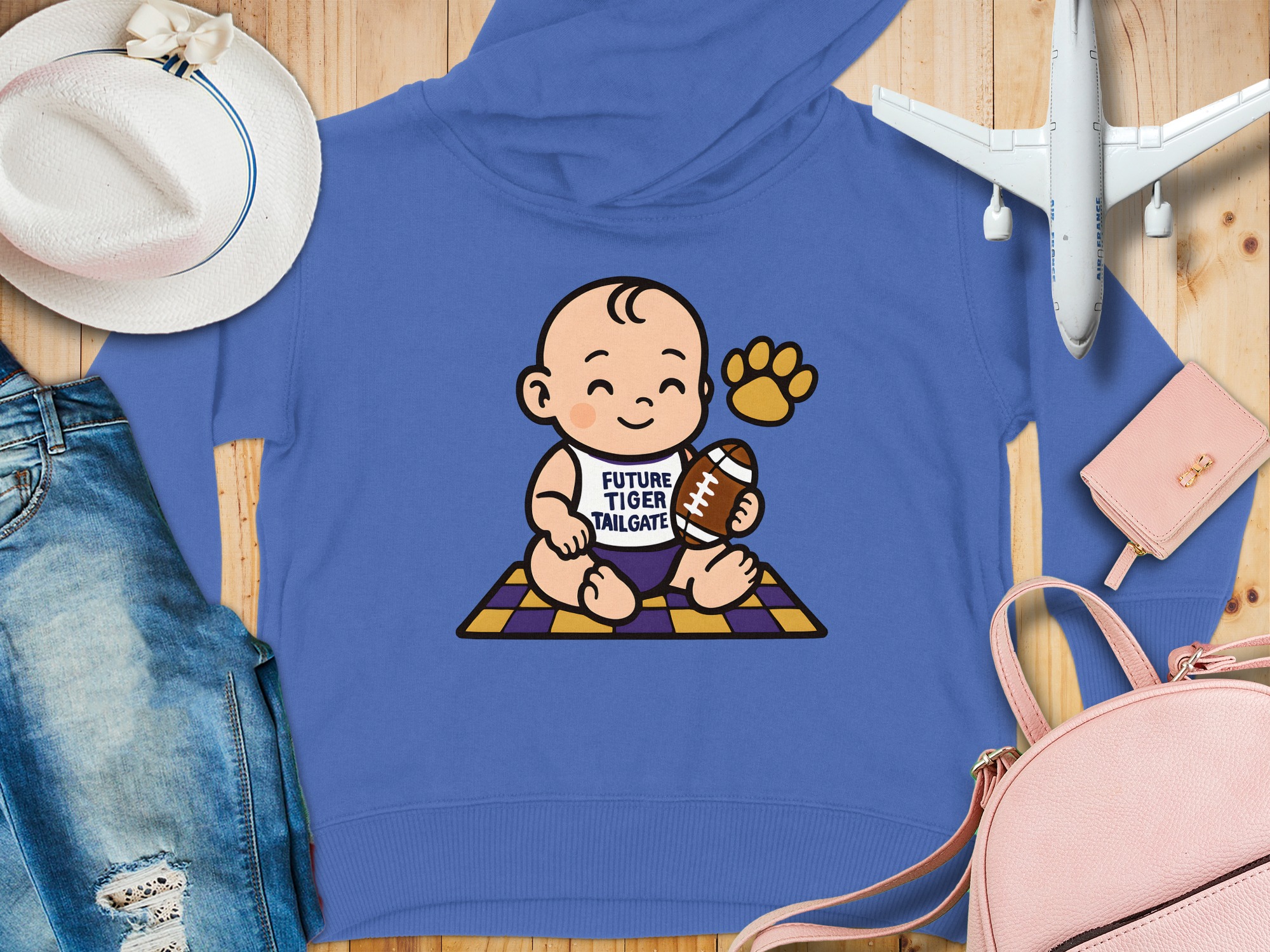 Future Tiger Tailgate Toddler Hoodie - 5-6T, Vintage Royal product image 1