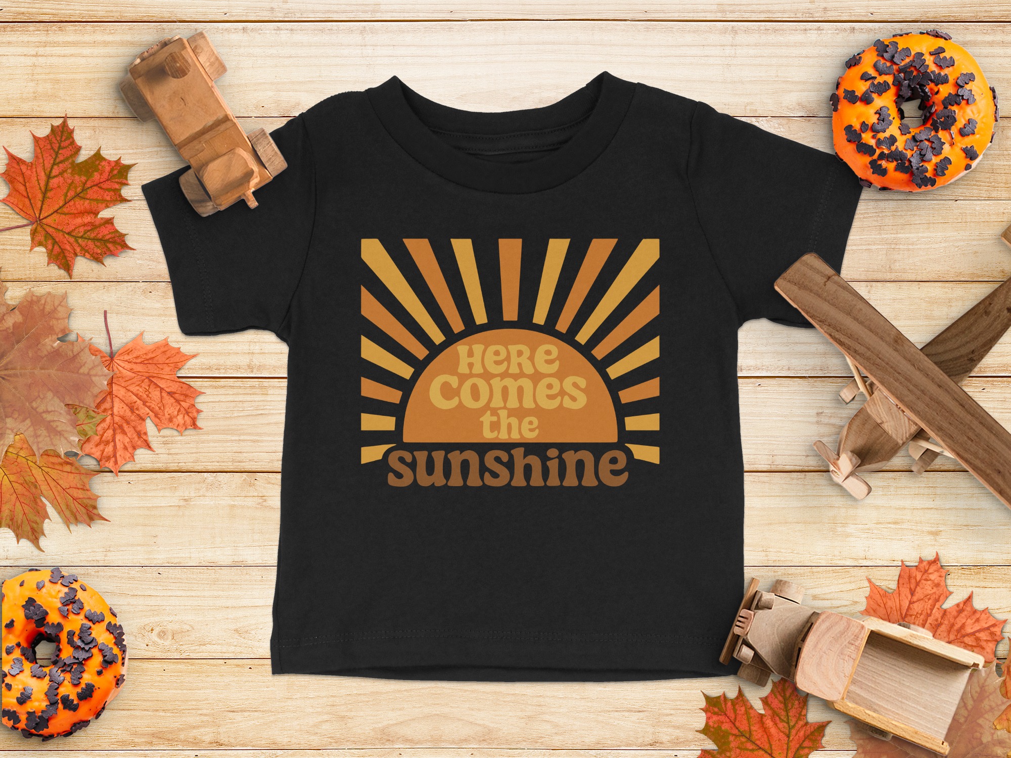 Sunshine Retro Baby T-Shirt - 12-18M, Black product image 1