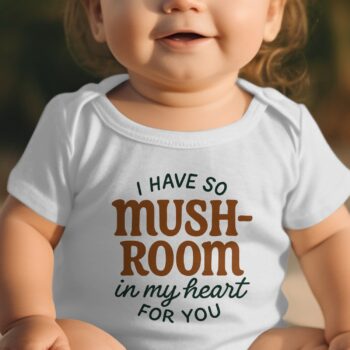 I Have So Mushroom in my Heart Baby Bodysuits Onesie - 12M, White product image 1