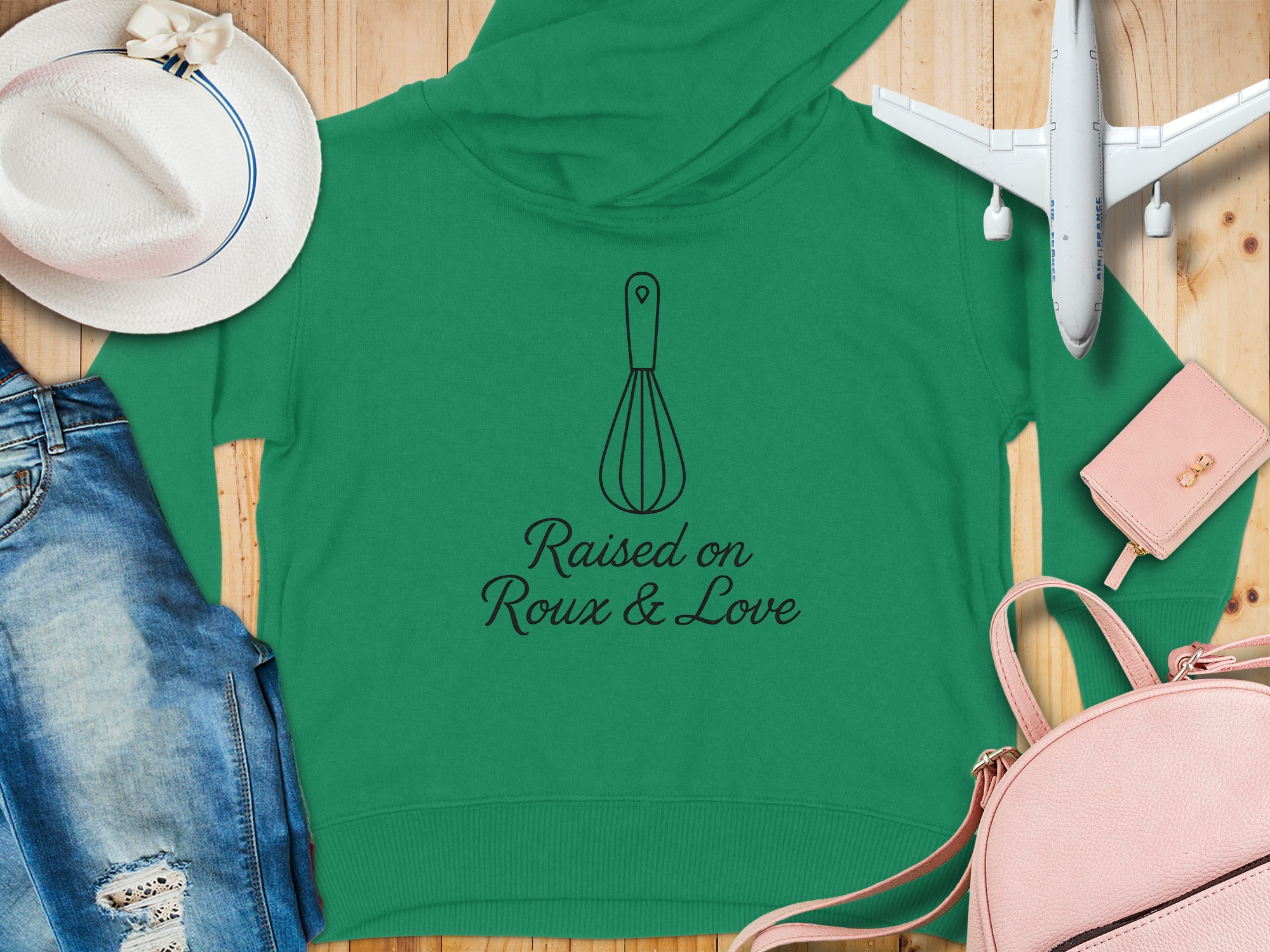 Raised on Roux Love Cozy Toddler Hoodie - 5-6T, Kelly product image 1