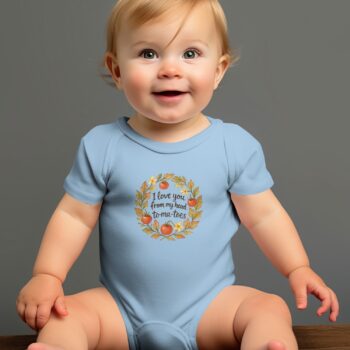 Love From My Head to-ma-toes Baby Bodysuits Onesie - 12M, Light Blue product image 1