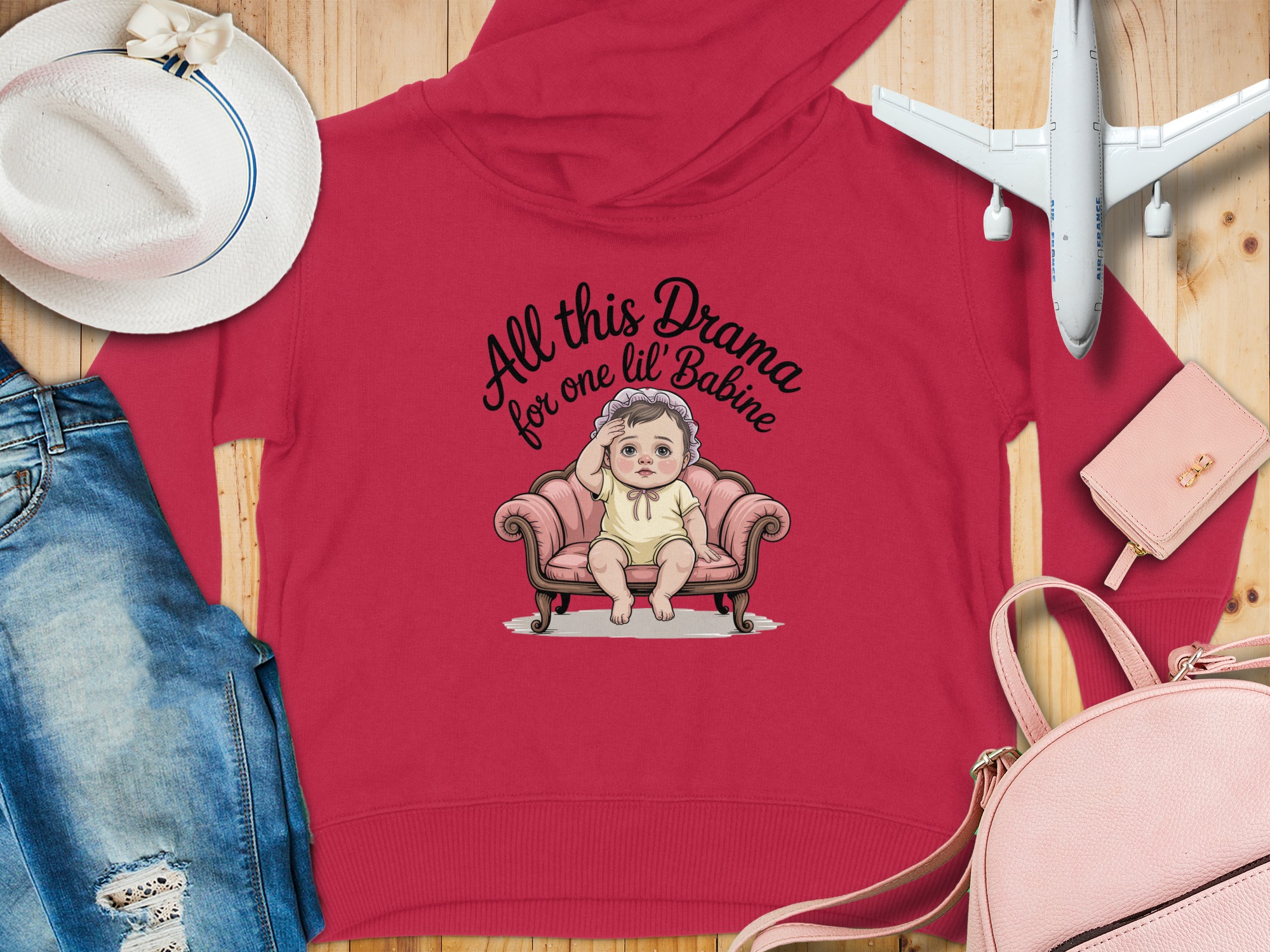 “All This Drama For One Little Babine” | Funny Cajun Humor Toddler Hoodie | Toddler Hoodie Sizes 2T to 6T - Image 6