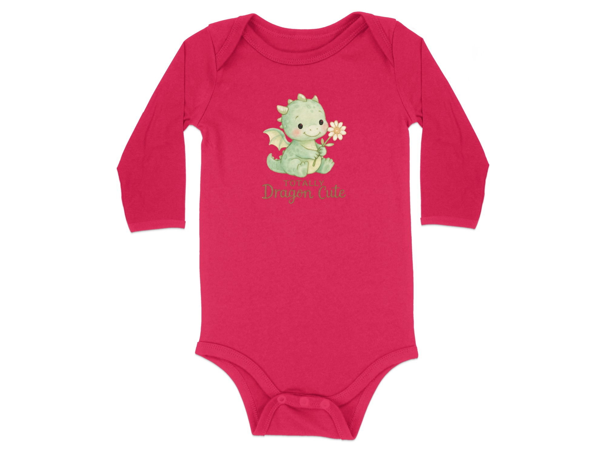 Totally Dragon Cute Adorable Image Great Gift Idea Short and Long Sleeve Body Suit NB to 24M - Image 15
