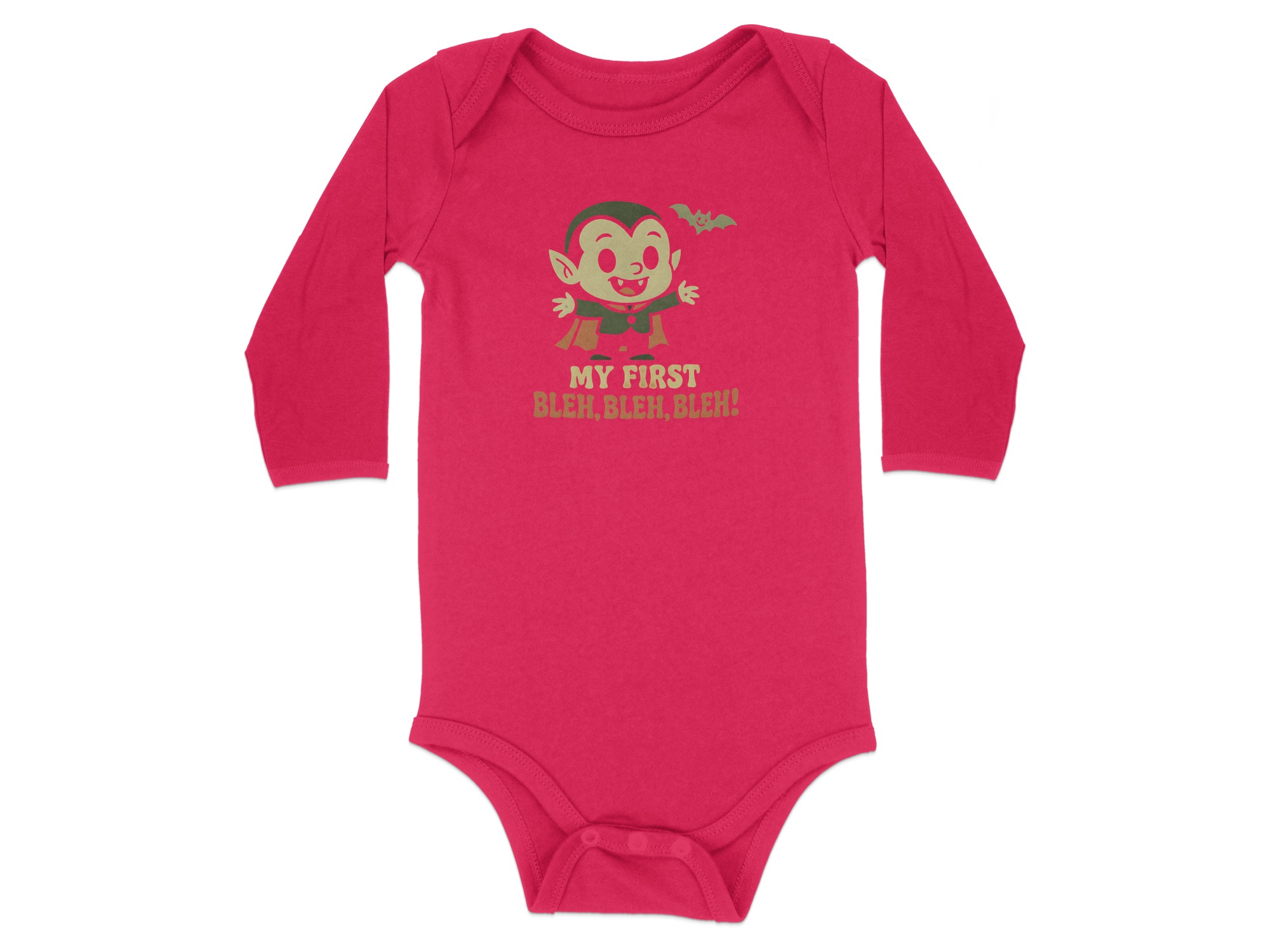 My First Bleh Bleh Bleh Halloween Long Sleeve Bodysuits - 12M, Red product image 1