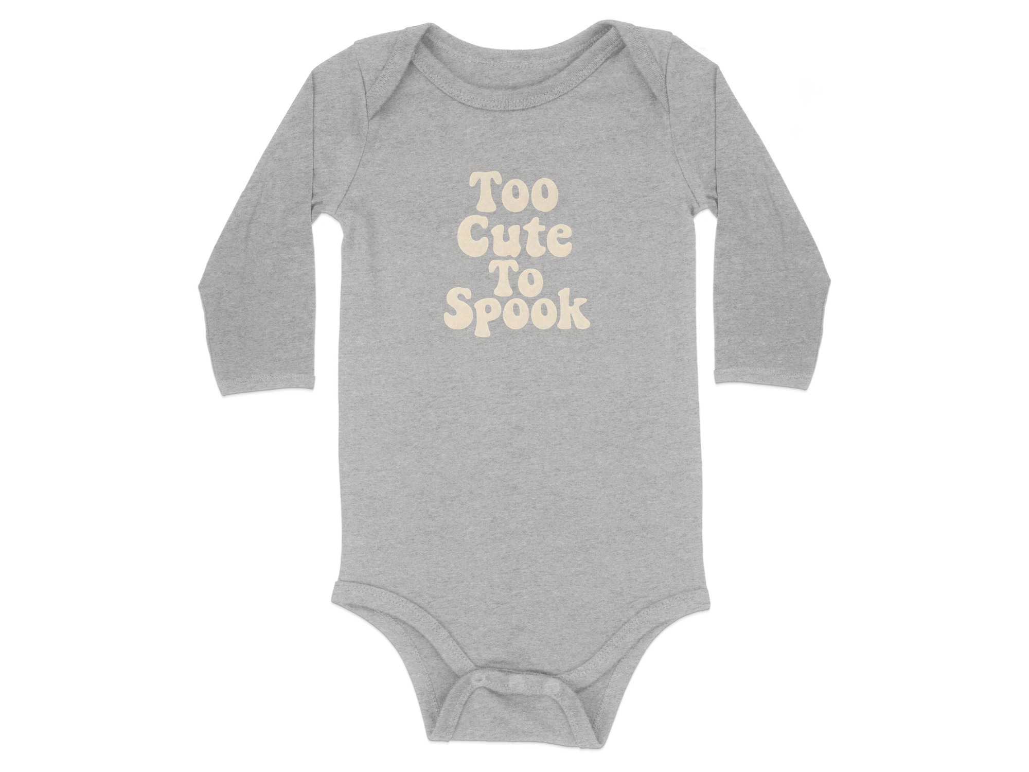 Too Cute To Spook Printed Long Sleeve Bodysuits - 12M, Heather product image 1