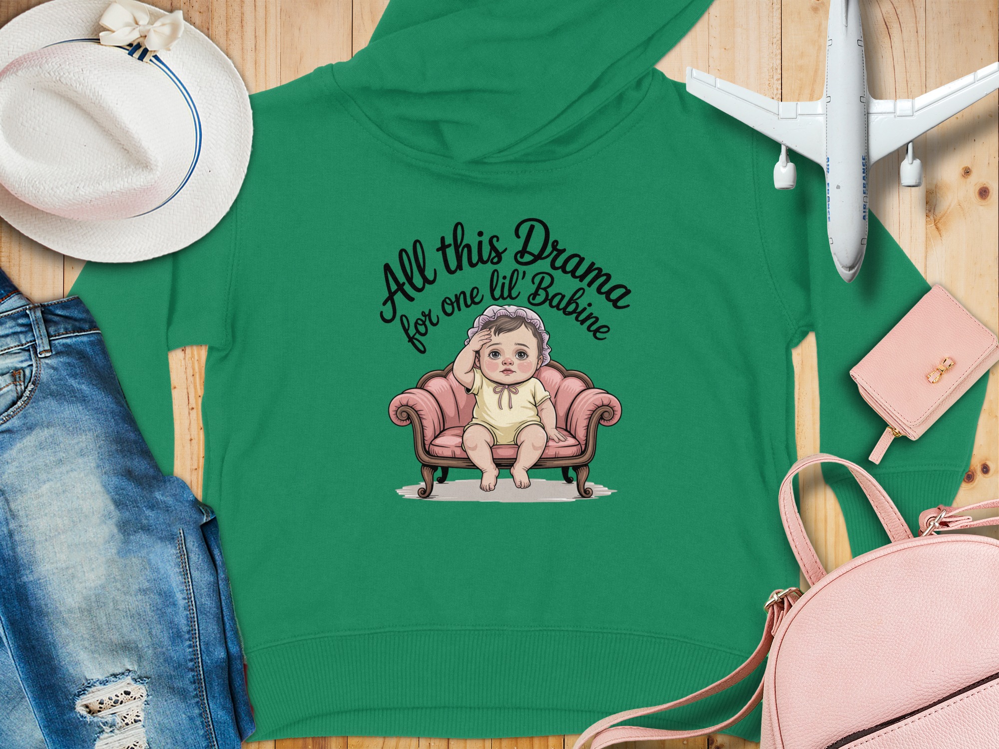 “All This Drama For One Little Babine” | Funny Cajun Humor Toddler Hoodie | Toddler Hoodie Sizes 2T to 6T - Image 7