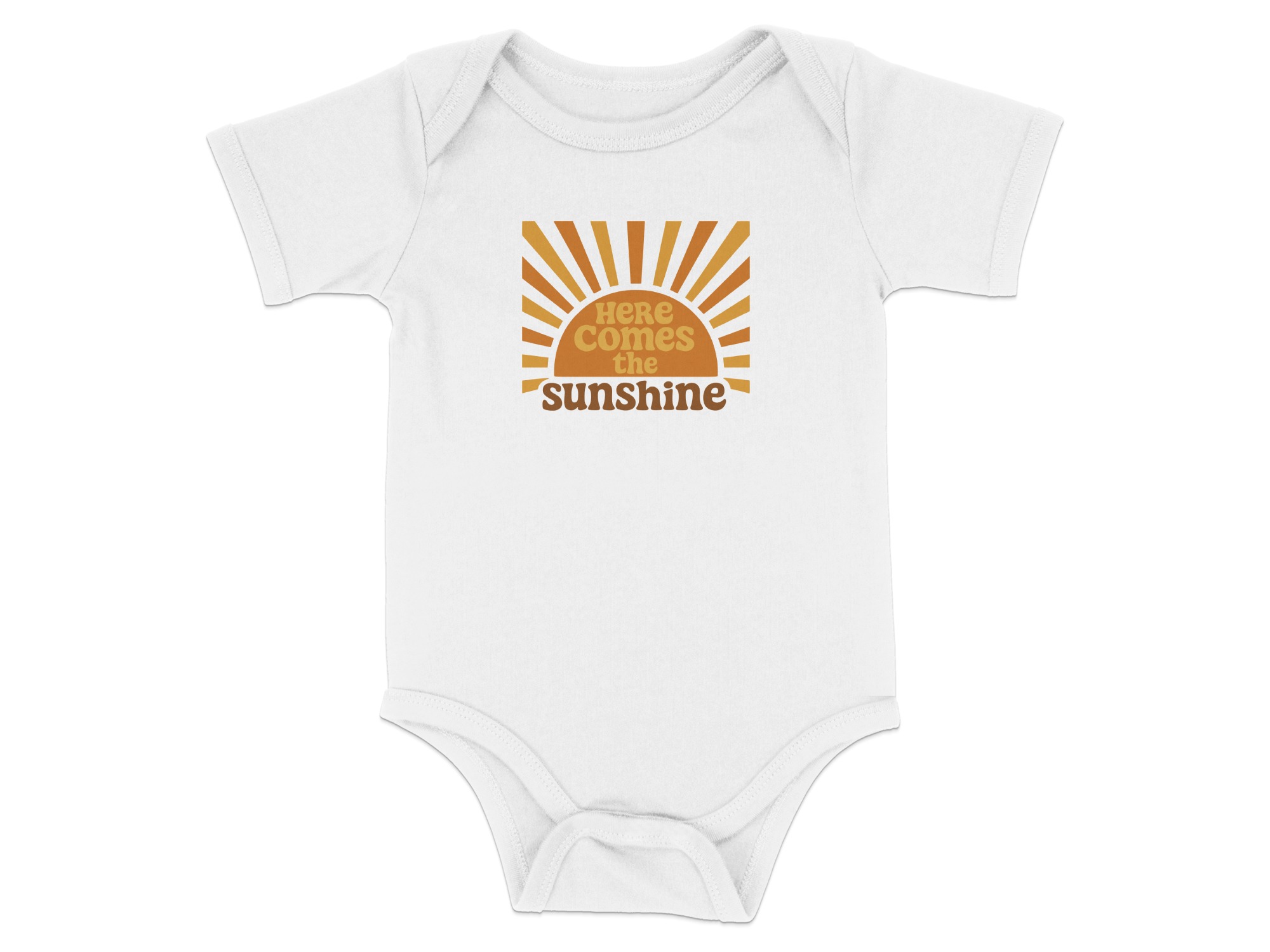 Here Comes The Sunshine Baby Bodysuits Onesie - 12M, White product image 1
