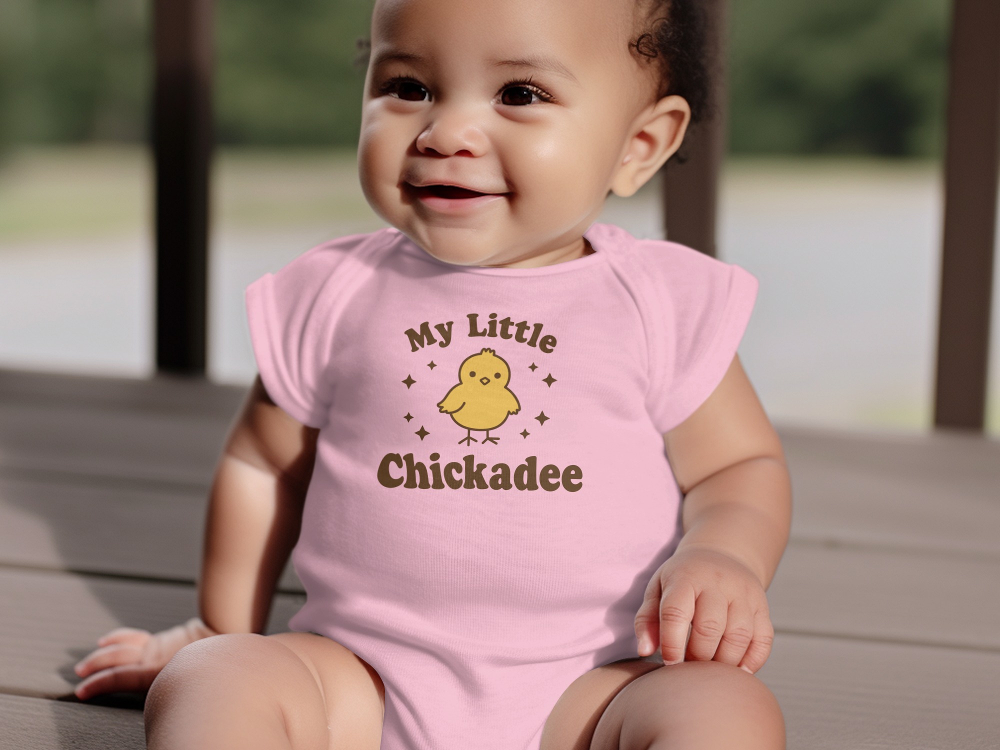 My Little Chickadee Baby Bodysuits Onesie - 12M, Pink product image 1