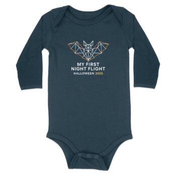 My First Night Flight Halloween 2025 Long Sleeve Bodysuits - 12M, Navy product image 1