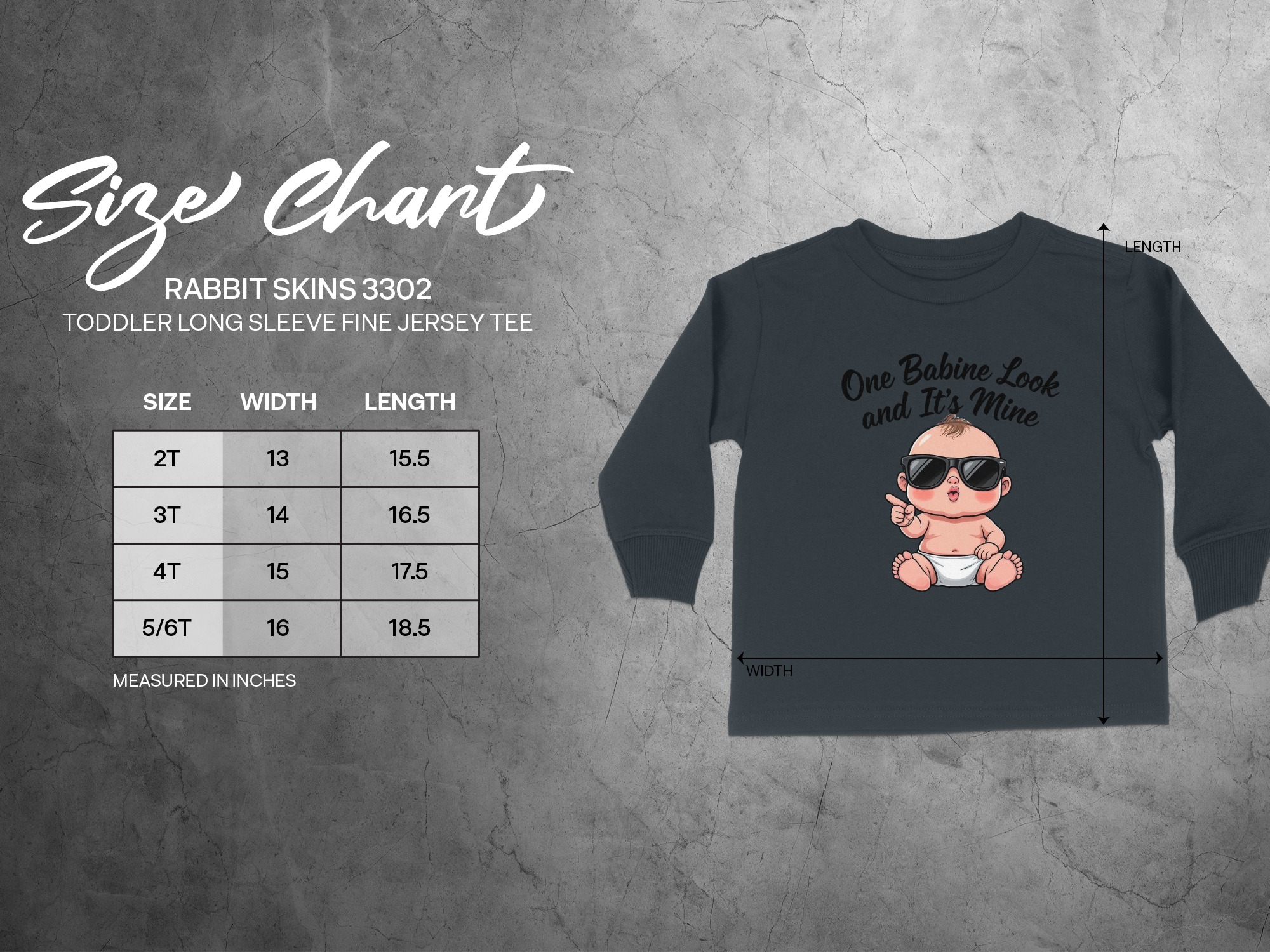 One Babine Look and It's Mine Graphic Tee | Toddler Long Sleeve T-Shirt | Sizes 2T-4T