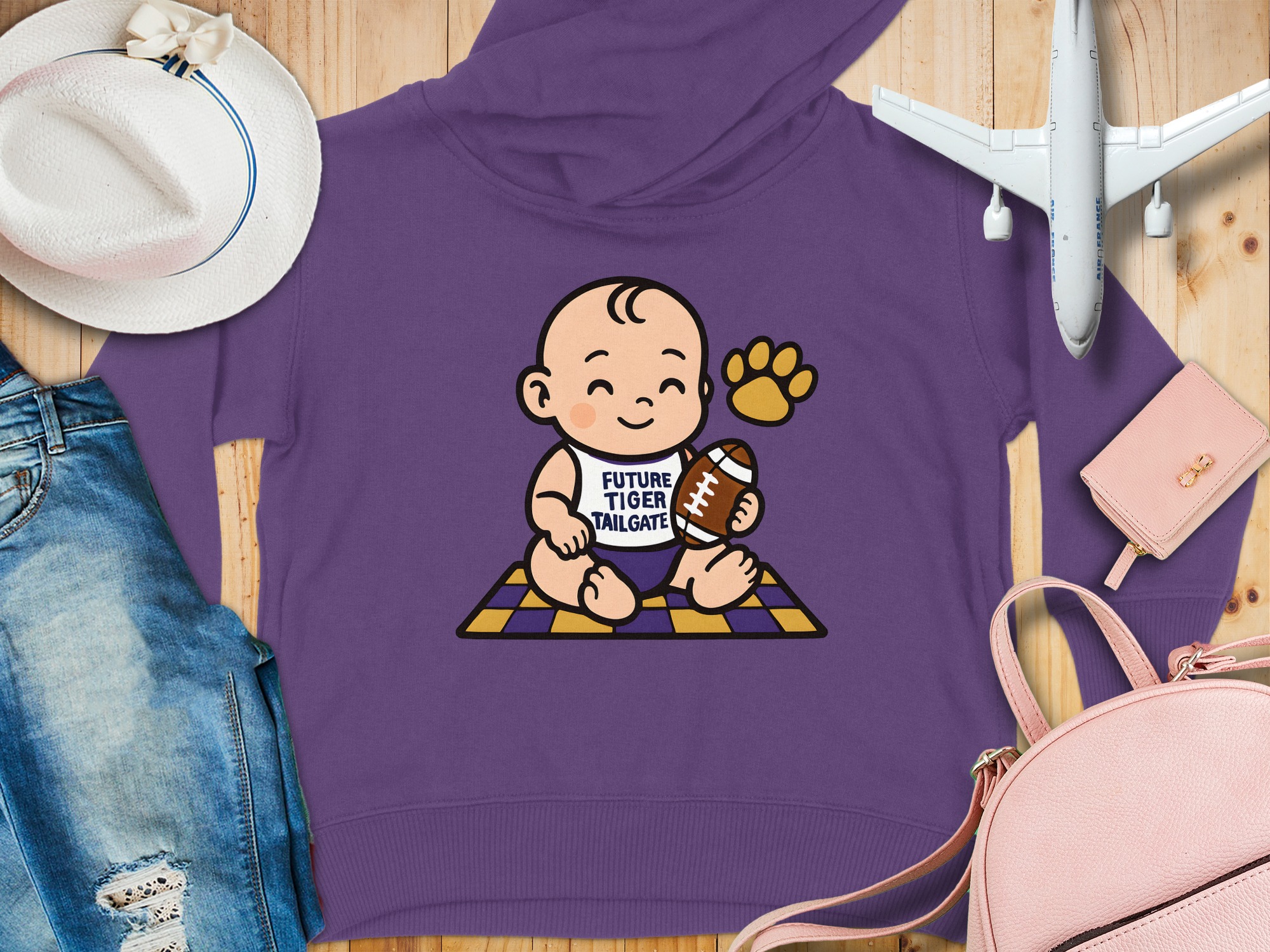 Future Tiger Tailgate Toddler Hoodie - 5-6T, Purple product image 1