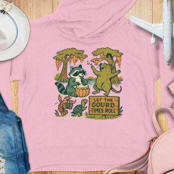 Let the Gourd Times Roll Cozy Toddler Hoodie - 5-6T, Pink product image 1