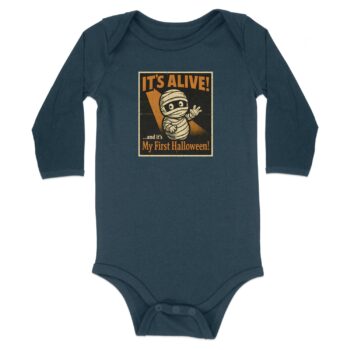 It's Alive Halloween My First Halloween Long Sleeve Bodysuits - 12M, Navy product image 1