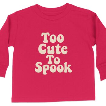 Too Cute To Spook Halloween Long Sleeve T-Shirts - 5-6T, Red product image 1