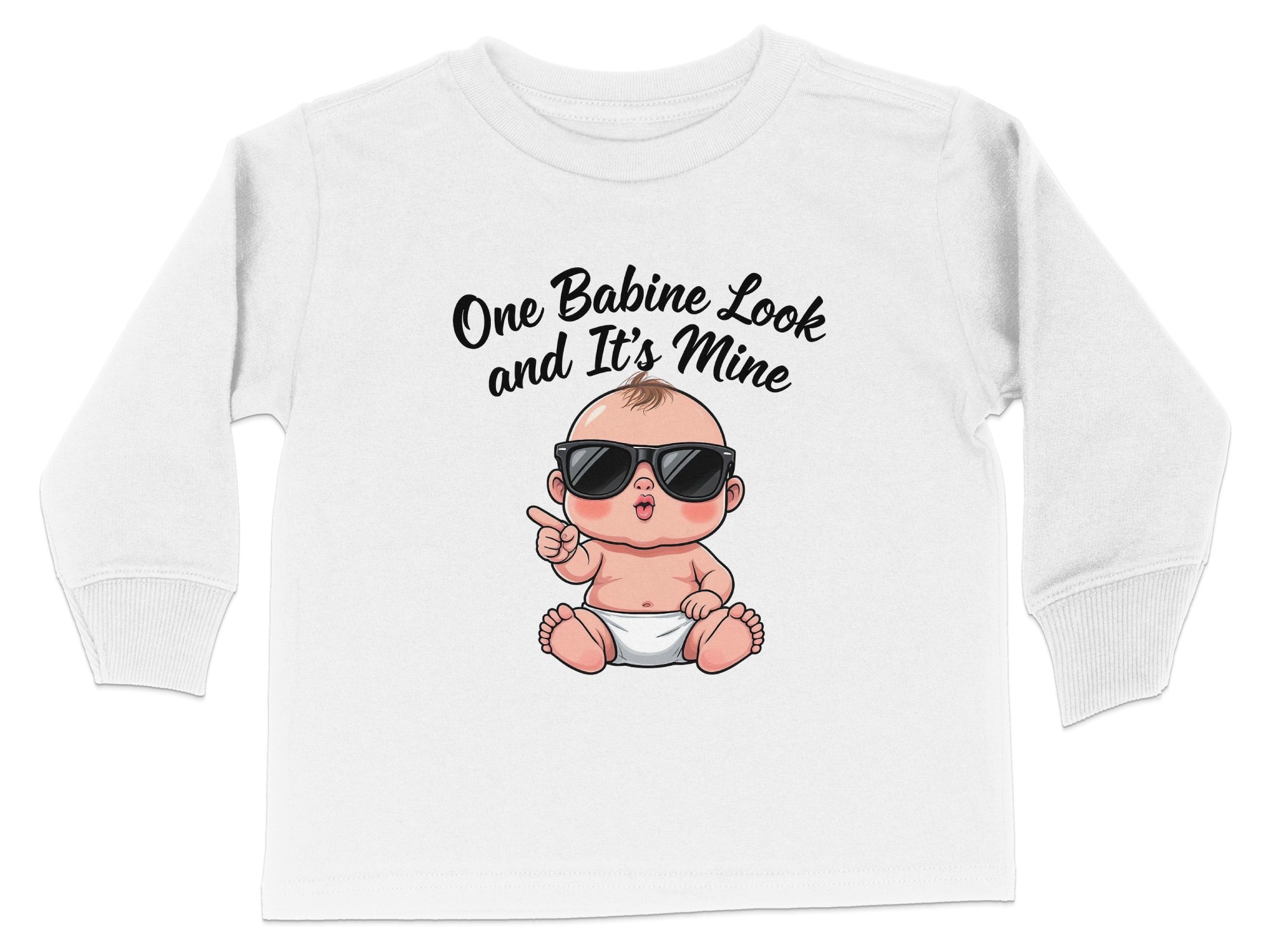 One Babine Look and It's Mine Graphic Tee | Toddler Long Sleeve T-Shirt | Sizes 2T-4T - Image 9
