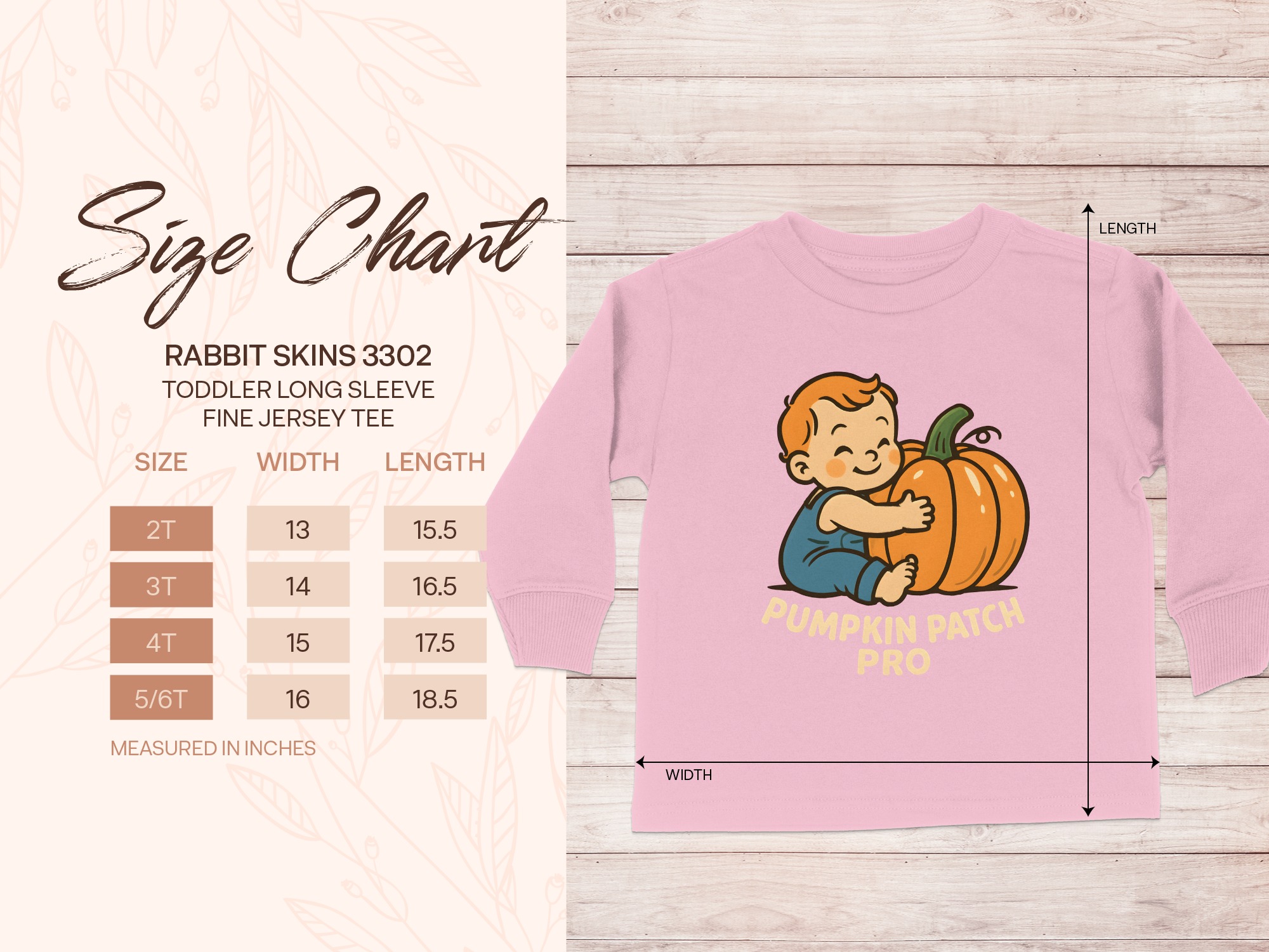 “Pumpkin Patch Pro Graphic Print Long Sleeve T” Long Sleeve Toddler Tee | Cute Halloween Cartoon Shirt | Toddler Sizes 2T to 6T product image 2