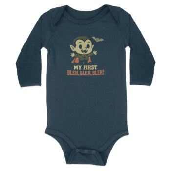 My First Bleh Bleh Bleh Halloween Long Sleeve Bodysuits - 12M, Navy product image 1