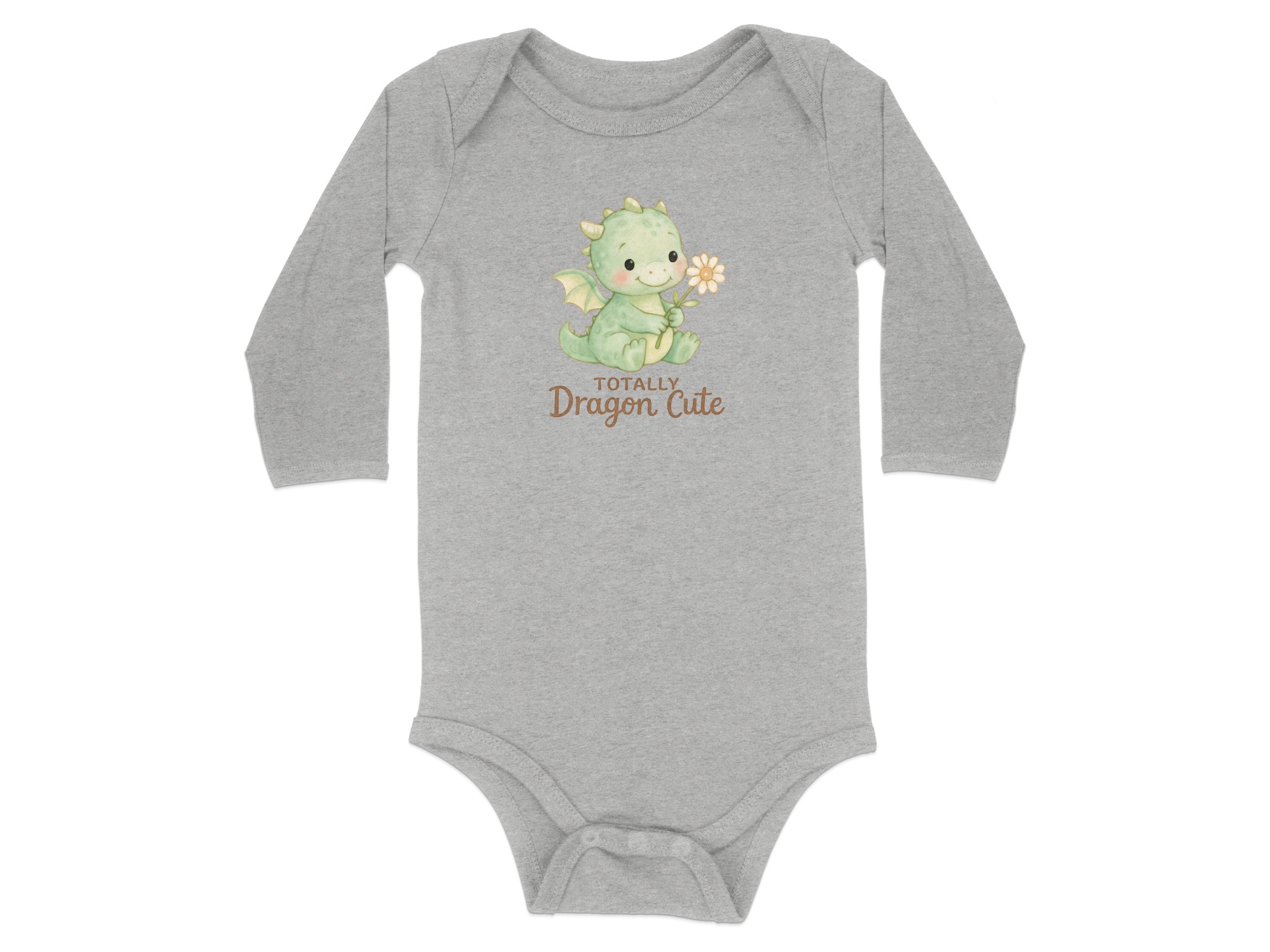 Totally Dragon Cute Adorable Image Great Gift Idea Short and Long Sleeve Body Suit NB to 24M - Image 16