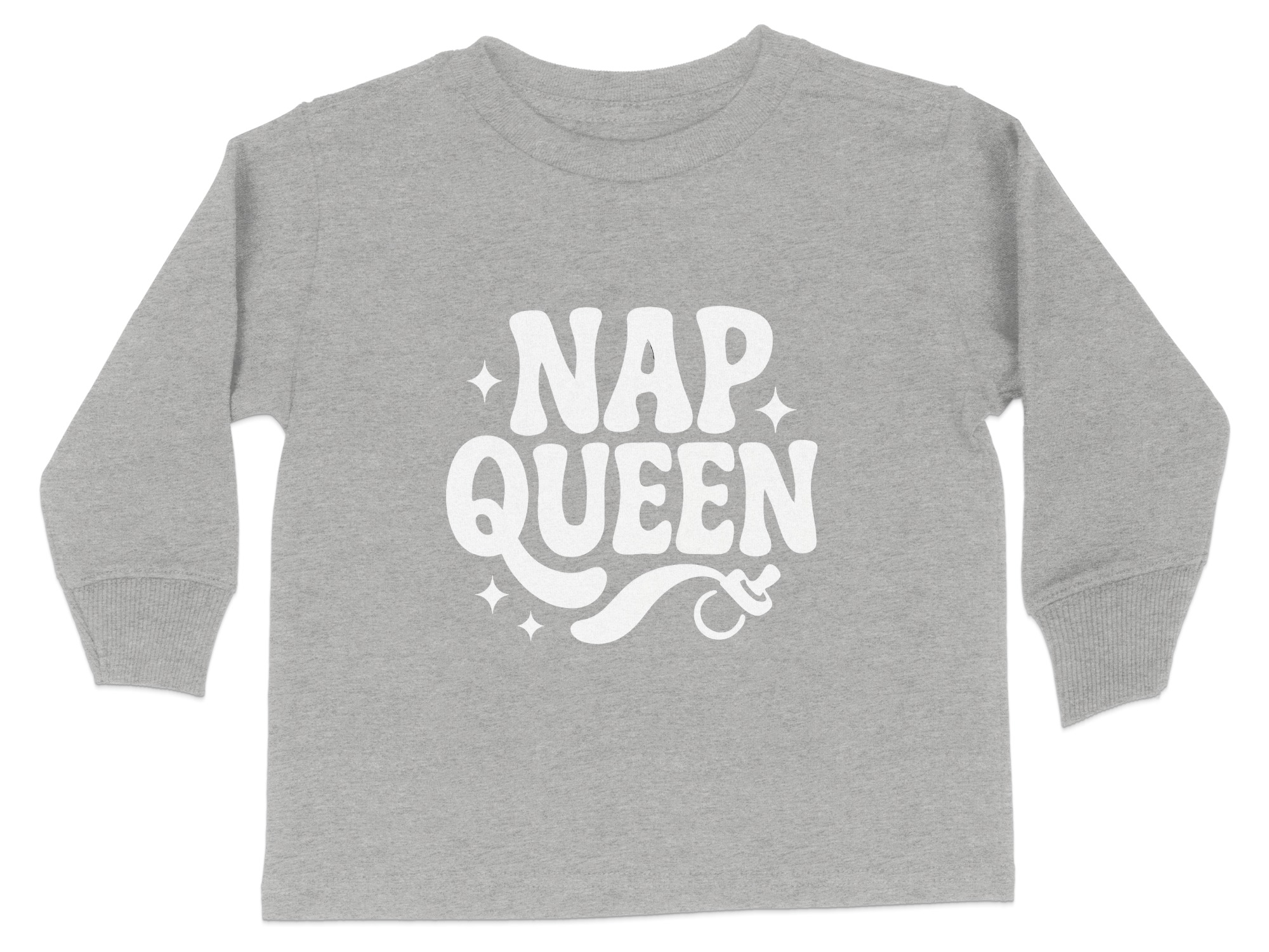Nap Queen Toddler Long Sleeve Tee | Fun Graphic Kids Shirt | Cute T-Shirt for Toddlers Sizes 2T-4T - Image 6