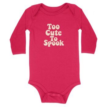 Too Cute To Spook Printed Long Sleeve Bodysuits - 12M, Red product image 1
