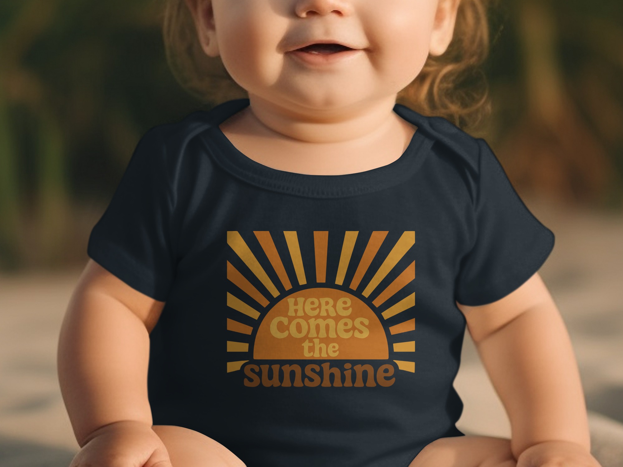 Here Comes The Sunshine Baby Bodysuits Onesie - 12M, Black product image 1