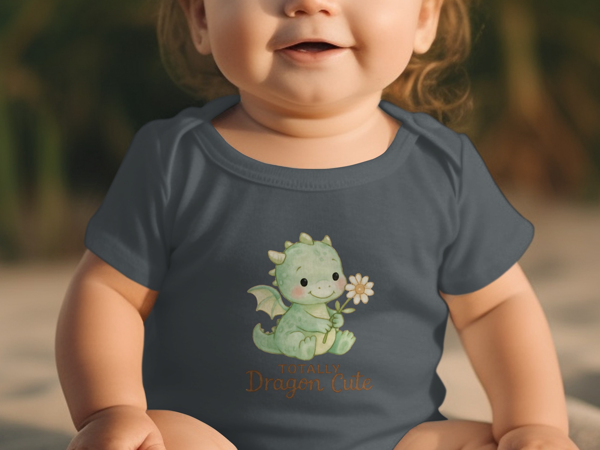 Totally Dragon Cute Adorable Image Great Gift Idea Short and Long Sleeve Body Suit NB to 24M - Image 5