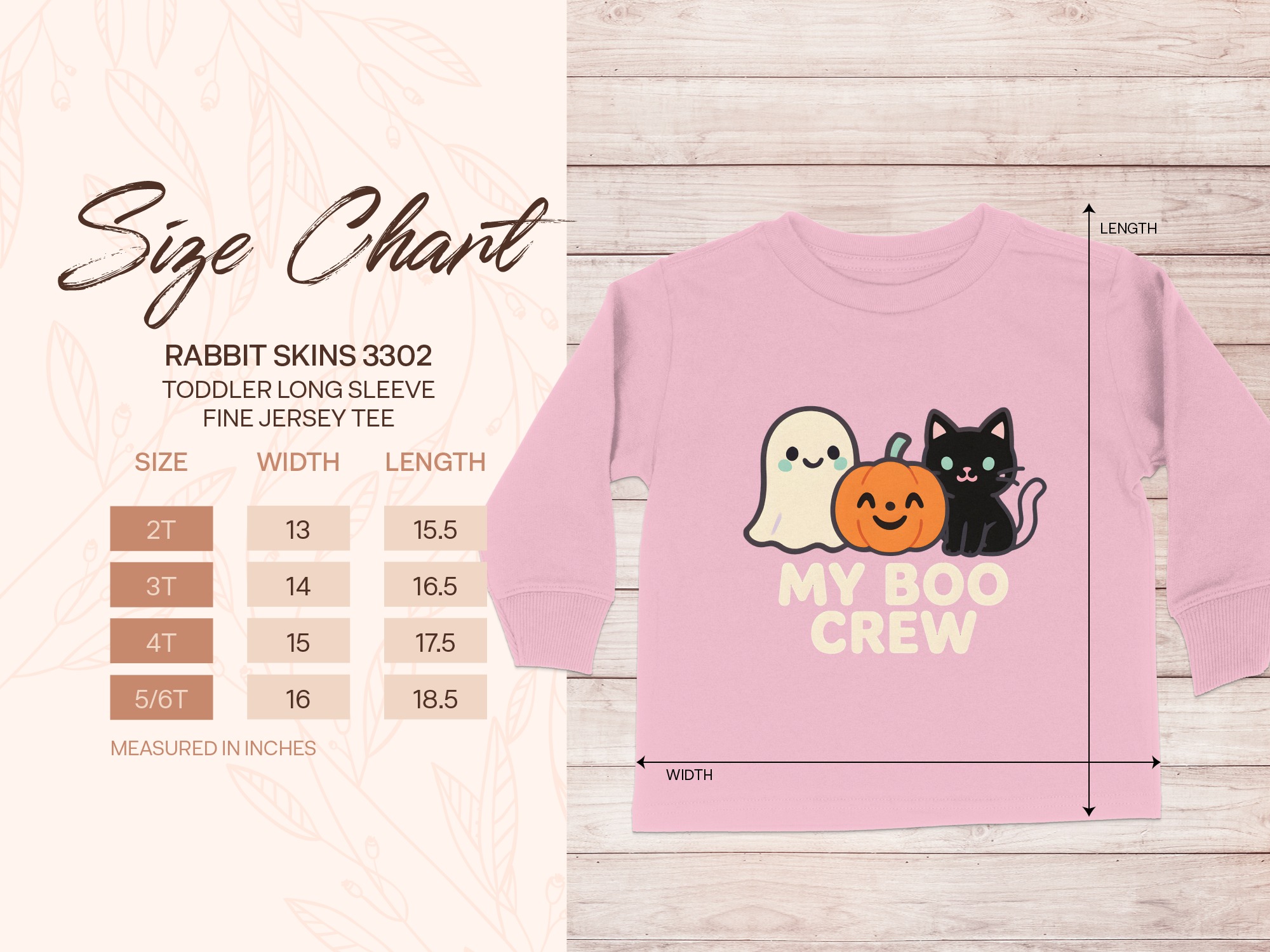 “Halloween Ghost Pumpkin Cat Graphic Long Sleeve T” Long Sleeve Toddler Tee | Cute Halloween Cartoon Shirt | Toddler Sizes 2T to 6T product image 2
