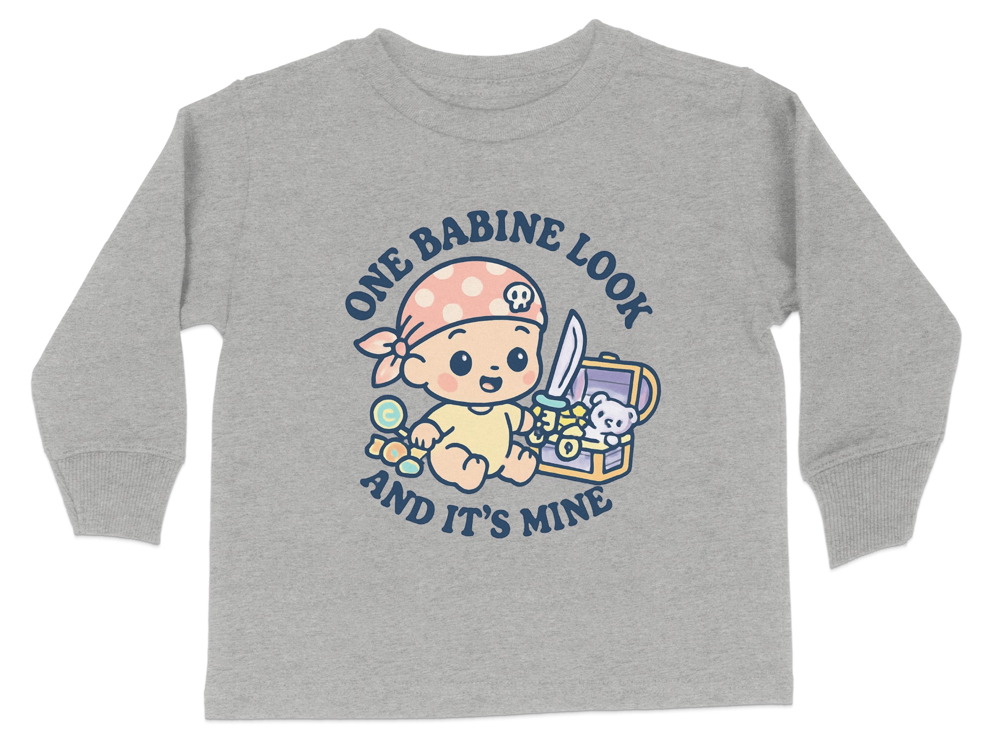 One Babine Look And It's Mine Graphic Tee, Pirate Toddler T-Shirt, Toddle T-shirt Sizes 2T-4T - Image 6