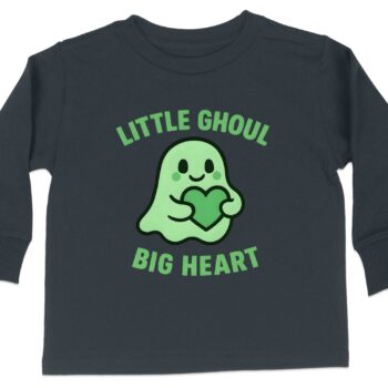 Little Ghoul Big Heart Long Sleeve T-Shirt - 5-6T, Black product image 1