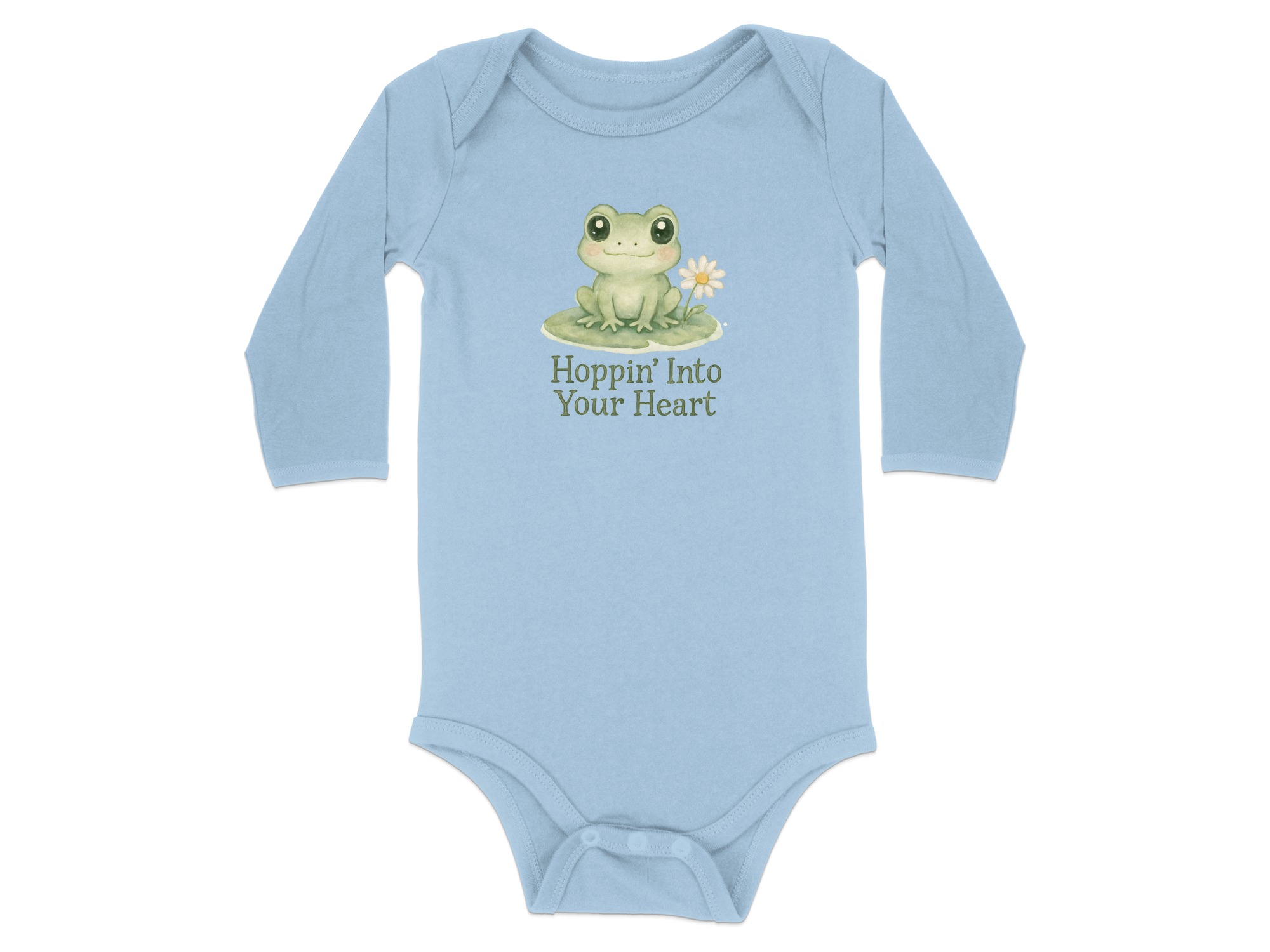 Hoppin Into Your Heart Frog Illustration Art Design Short and Long Sleeve Body Suit NB to 24M - Image 17