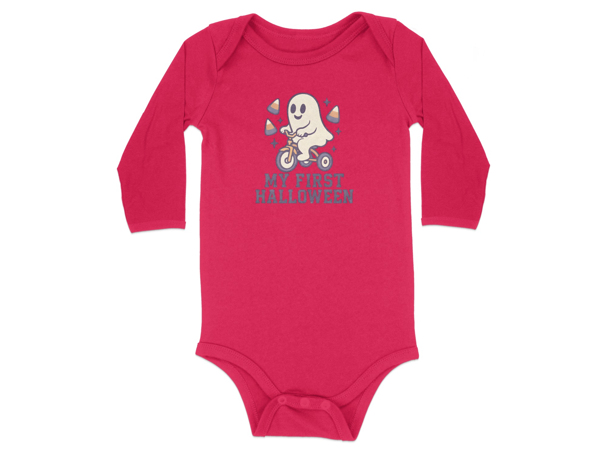 My First Halloween Ghost Tricycle Long Sleeve Bodysuits - 12M, Red product image 1