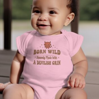Born Wild Baby Bodysuits Onesie - 12M, Pink product image 1