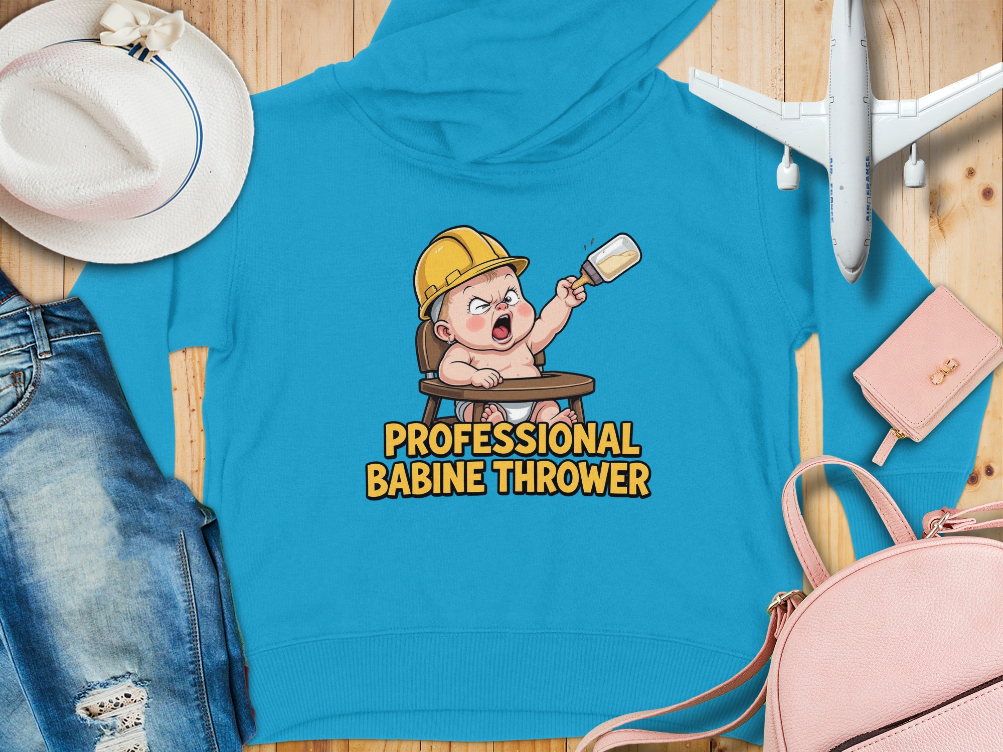 “Professional Babine Thrower" Graphic | Funny Cajun Humor Toddler Hoodie | Toddler Hoodie Sizes 2T to 6T - Image 9