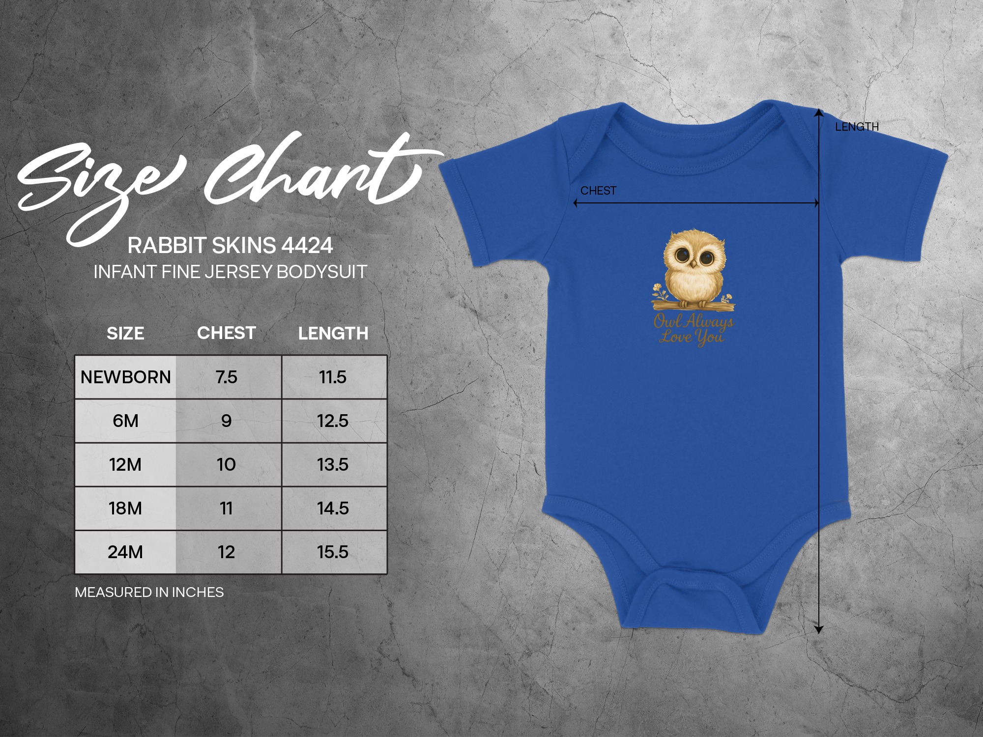 Owl Always Love You Graphic Image Baby Apparel Short and Long Sleeve Body Suit NB to 24M - Image 2