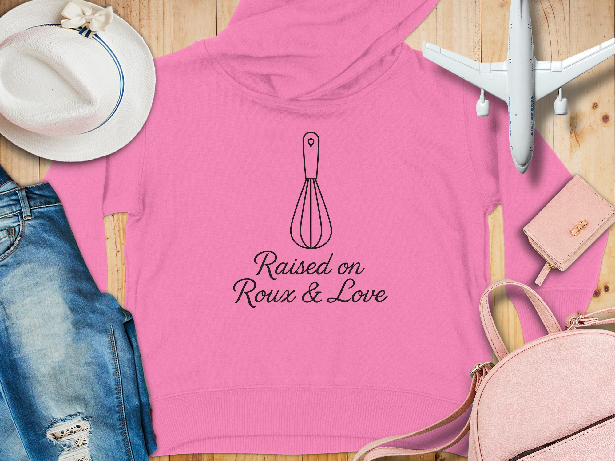 Raised on Roux Love Cozy Toddler Hoodie - 5-6T, Raspberry product image 1