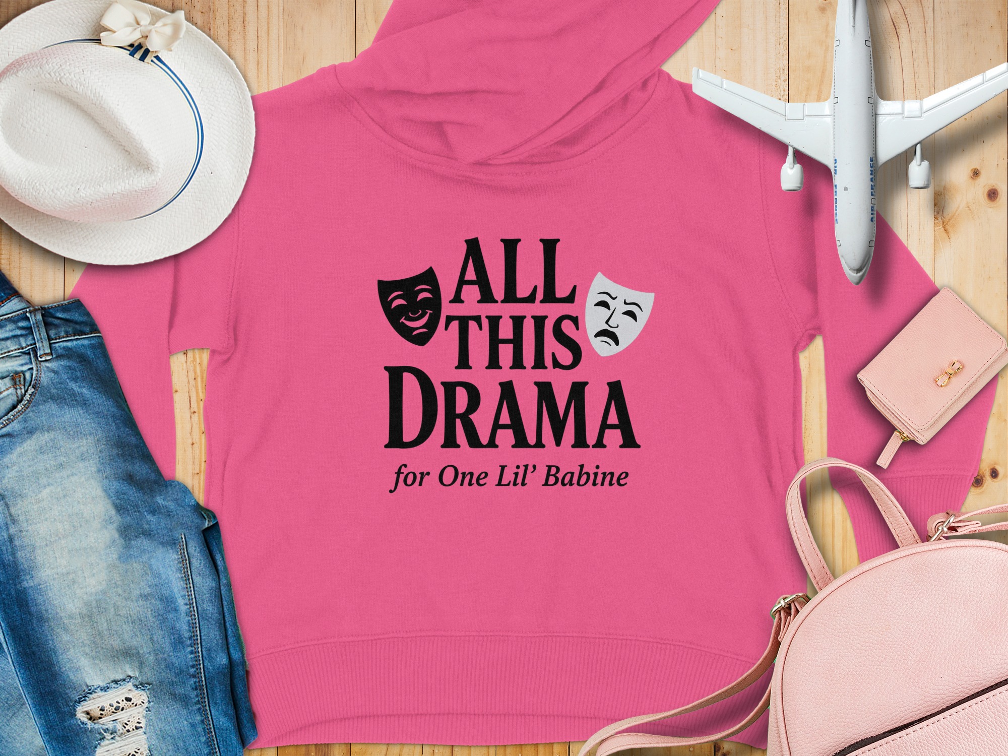 “All This Drama For One Little Babine” | Funny Cajun Humor Toddler Hoodie | Toddler Hoodie Sizes 2T to 6T - Image 8