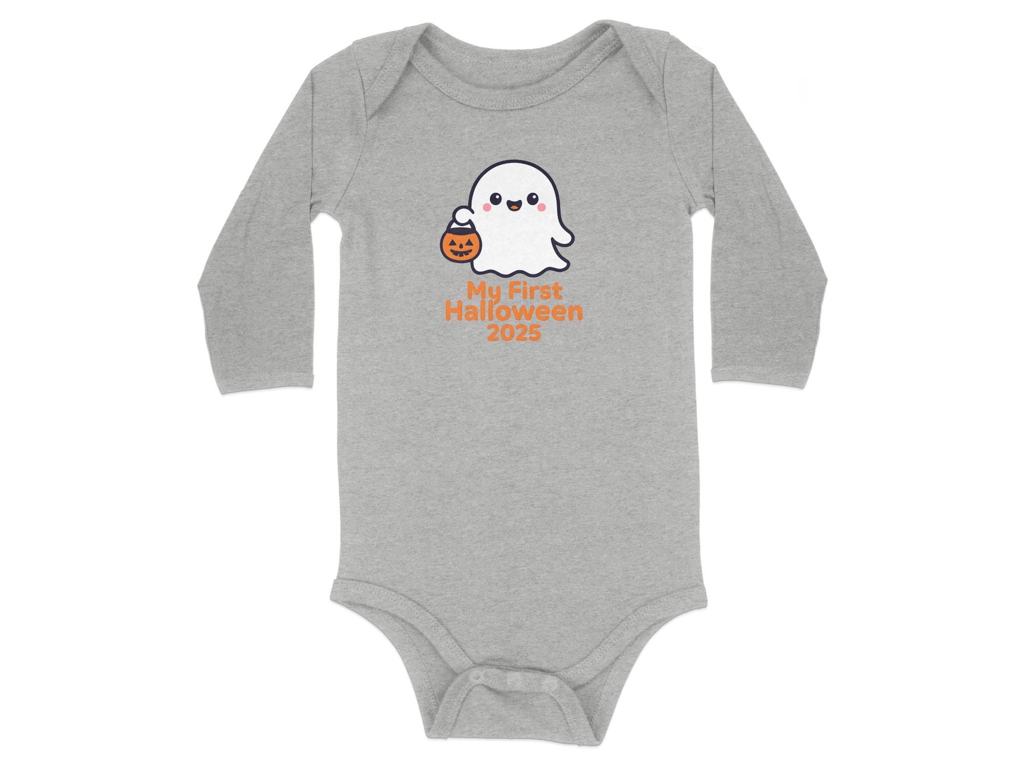 My First Halloween 2025 Long Sleeve Bodysuits - 12M, Heather product image 1