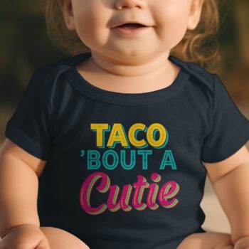 Taco Bout A Cutie Baby Bodysuits Onesie - 12M, Black product image 1