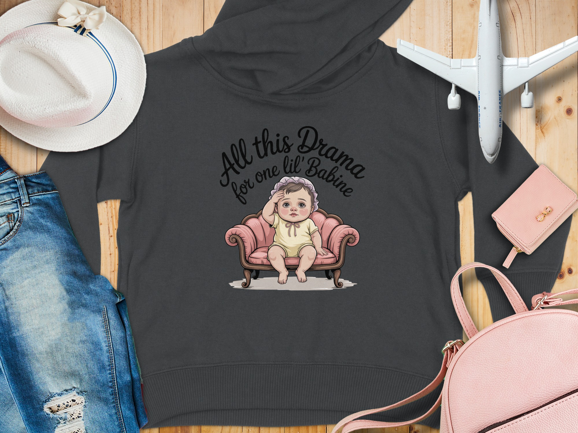 “All This Drama For One Little Babine” | Funny Cajun Humor Toddler Hoodie | Toddler Hoodie Sizes 2T to 6T - Image 3