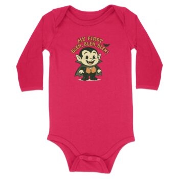 My First Bleh Bleh Bleh Long Sleeve Bodysuits - 12M, Red product image 1
