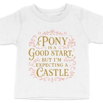 Pony and Castle Baby T-Shirt - 12-18M, White product image 1