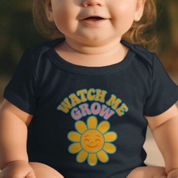 Watch Me Grow Baby Bodysuits Onesie - 12M, Black product image 1