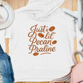 Just a lil' Pecan Praline Cozy Toddler Hoodie - 5-6T, White product image 1