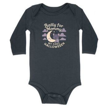 Batty for Mommy My First Halloween Long Sleeve Bodysuits - 12M, Black product image 1