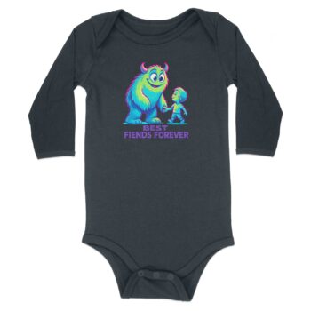 Best Fiends Forever Long Sleeve Bodysuits - 12M, Black product image 1