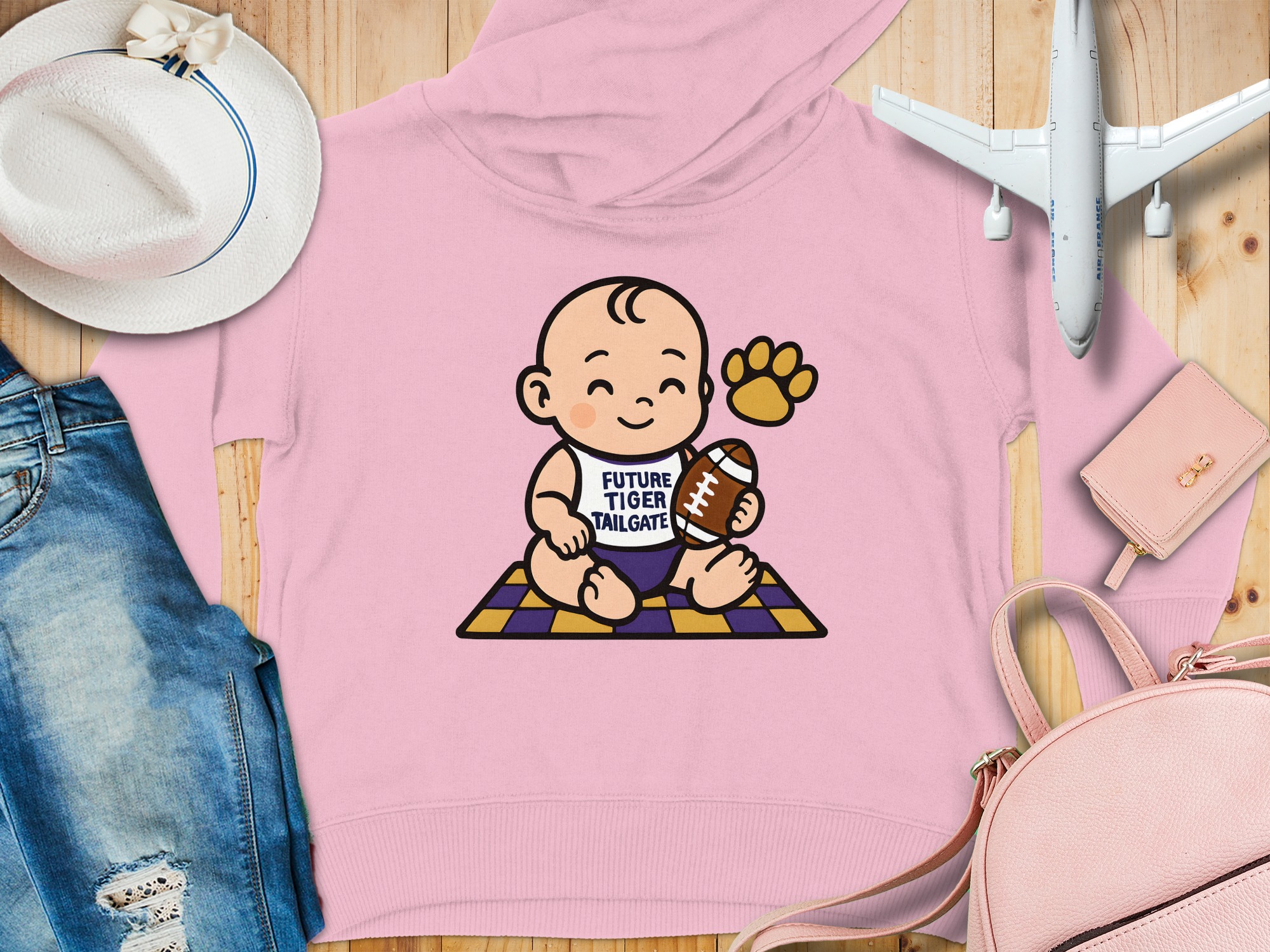 Future Tiger Tailgate Toddler Hoodie - 5-6T, Pink product image 1