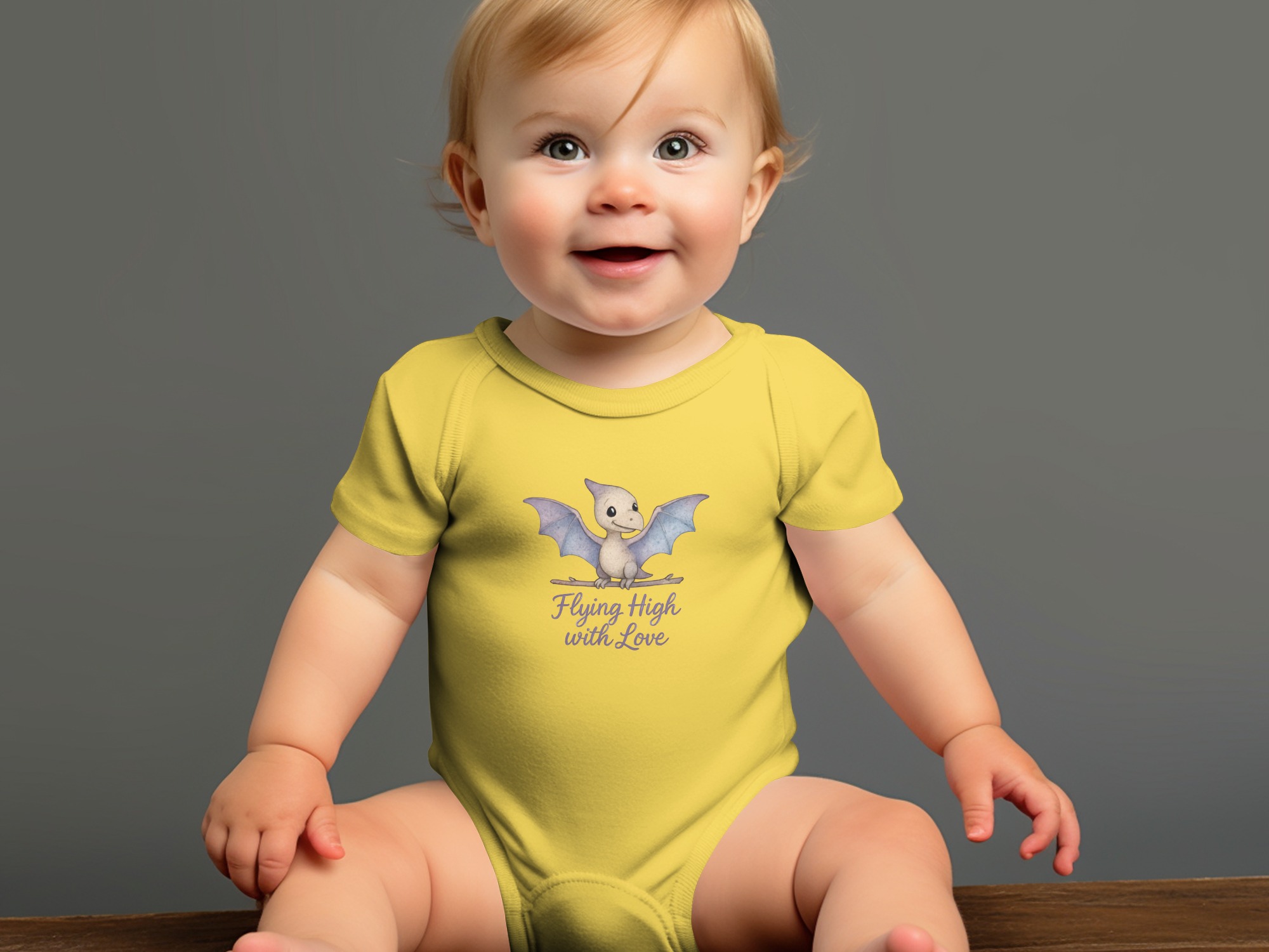 Flying High With Love Cute Dinosaur Design NB to 24M Short and Long Sleeve Body Suit NB to 24M - Image 11