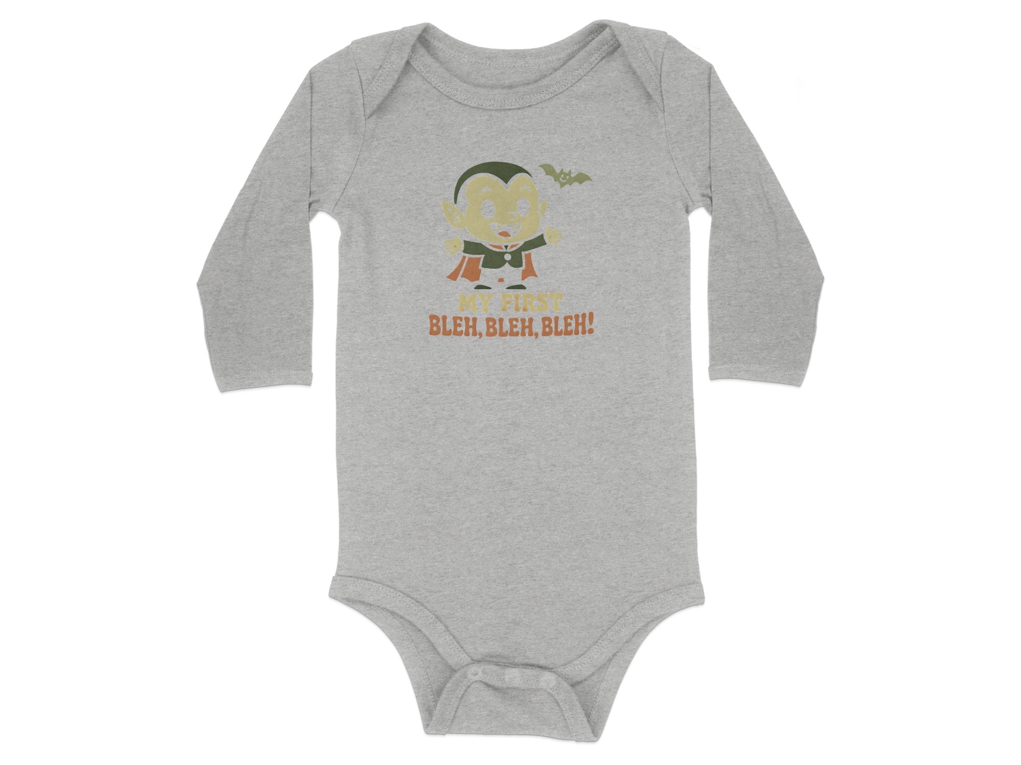 My First Bleh Bleh Bleh Halloween Long Sleeve Bodysuits - 12M, Heather product image 1